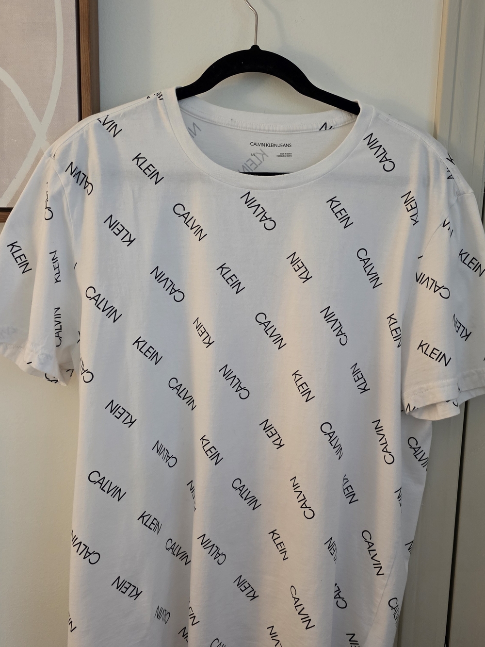 Calvin Klein White Logo-Print Men’s T-Shirt